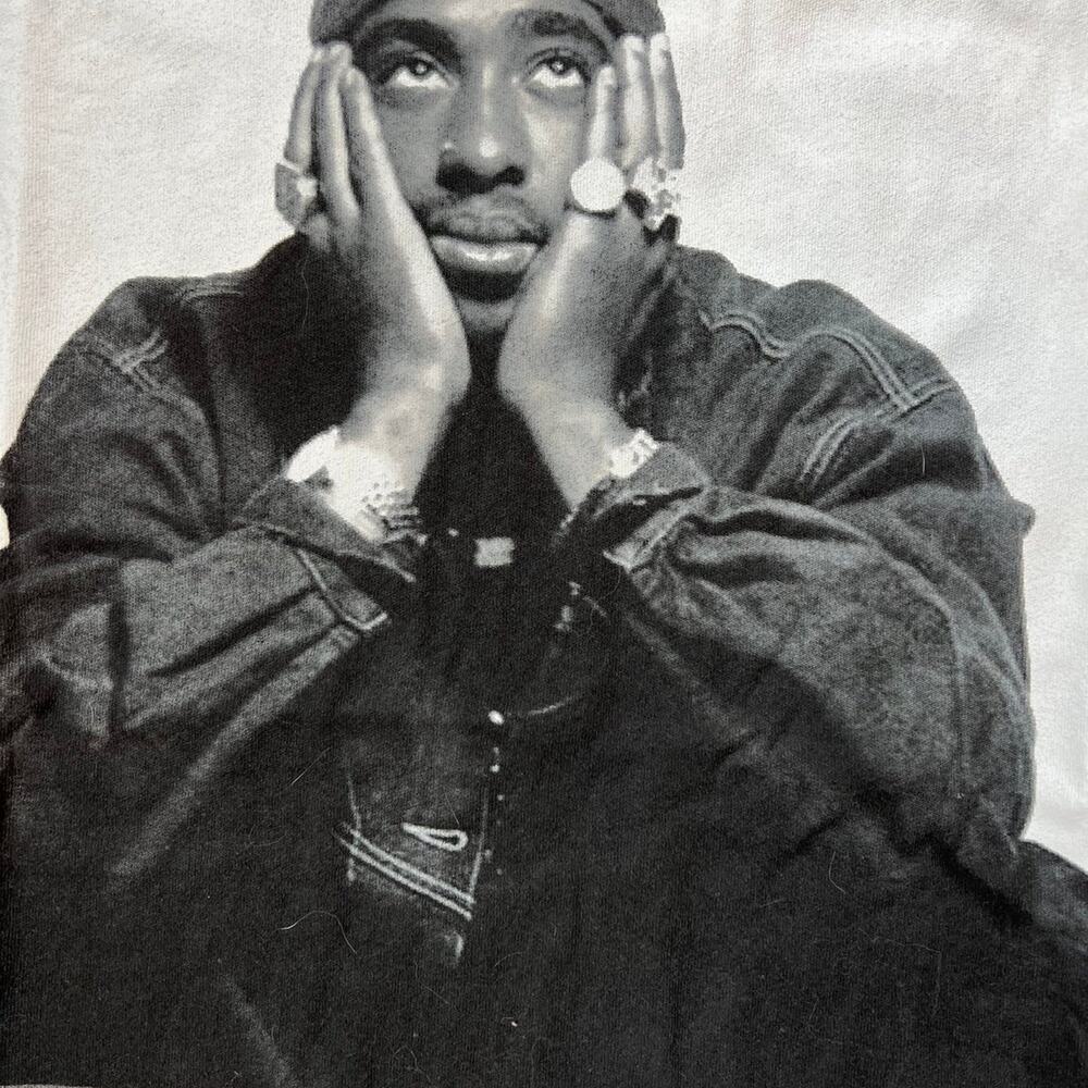 2PAC, men's XXL T SHIRT, gray short sleeve